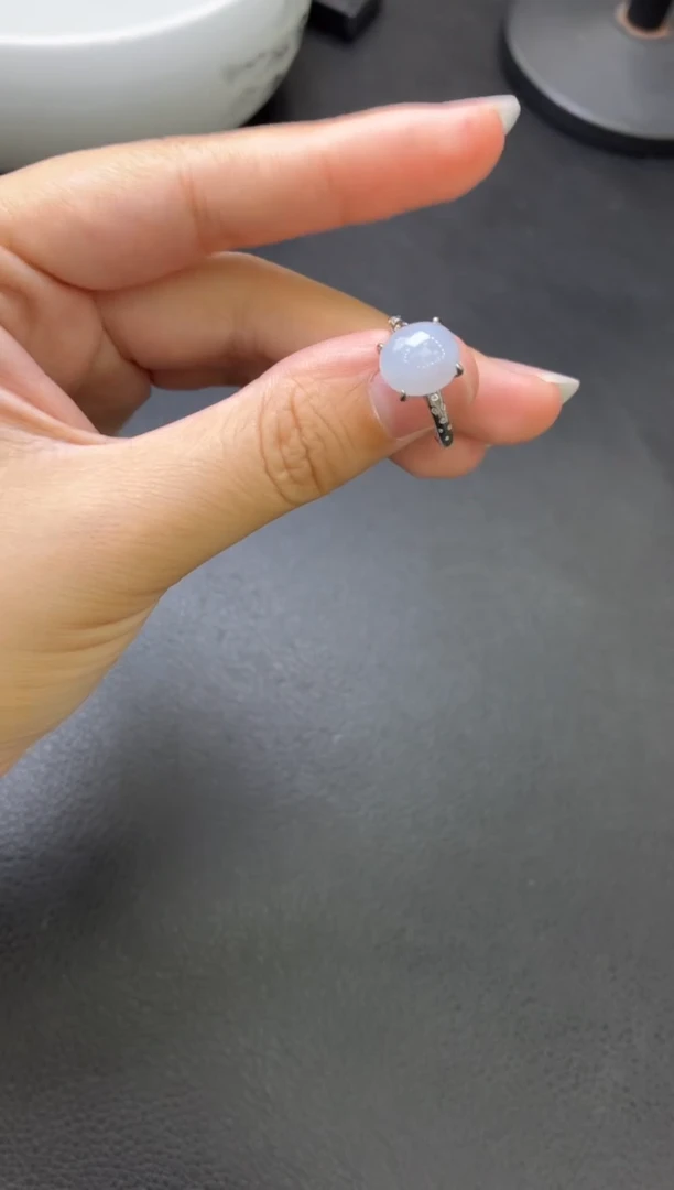 翡翠戒指银S925镶嵌戒指