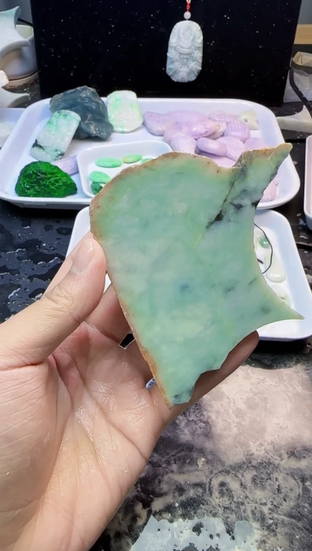 颈饰未镶嵌翡翠小***军055天然A货翡翠