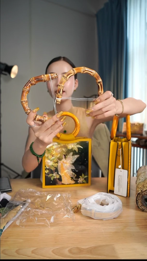 蚕丝曉*竹节手提