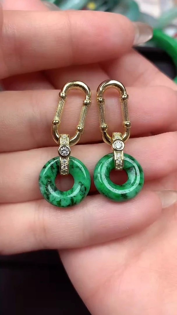 【闪购商品】翡翠耳饰银S925镶嵌耳饰