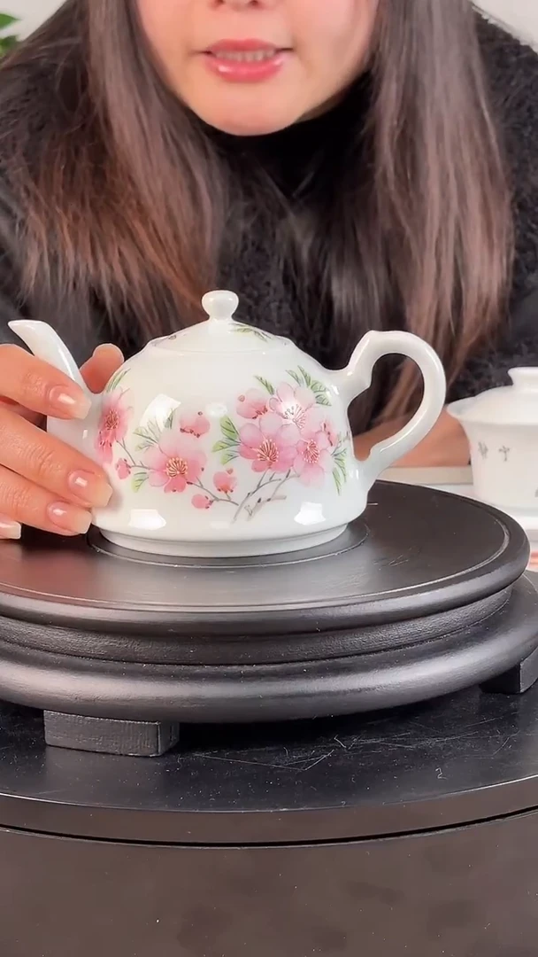 壶陶瓷王志远水点桃花陶瓷单壶