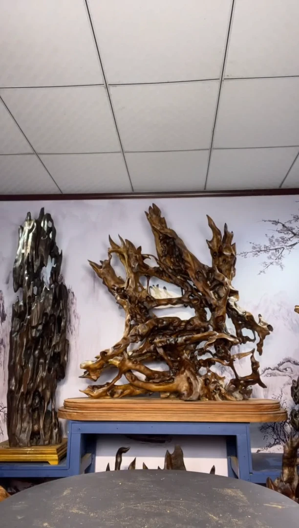 金丝楠木头款三**群金丝楠木工艺品摆件
