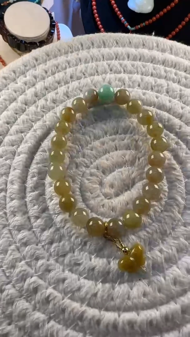 未镶嵌手串翡翠洒金 小蝴蝶