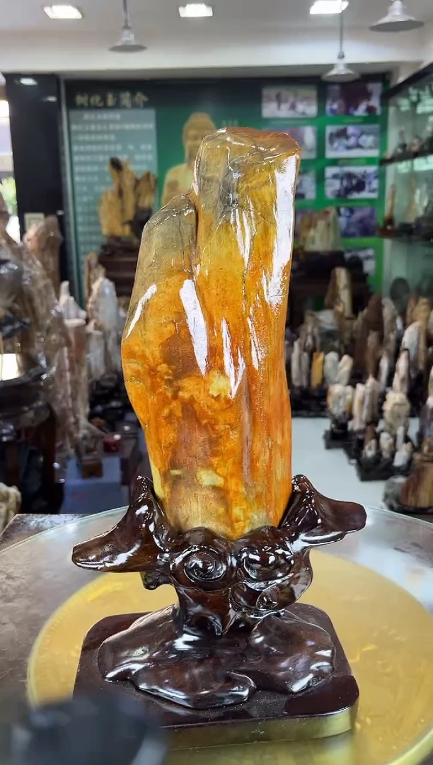 缅甸天然树化玉精品摆件