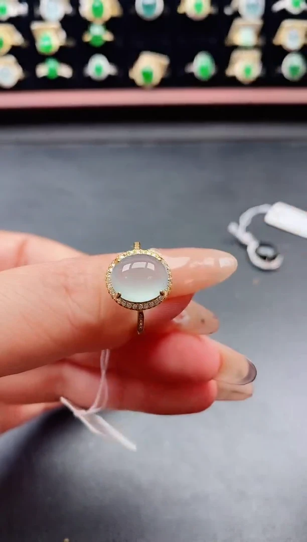 银S925镶嵌戒指翡翠1