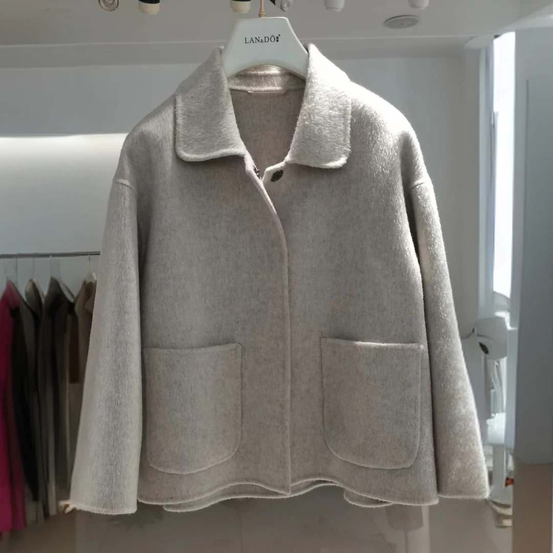 Bing Studios｜極奢贝贝羊驼羊毛面料双面呢短款大衣BBYT20-150