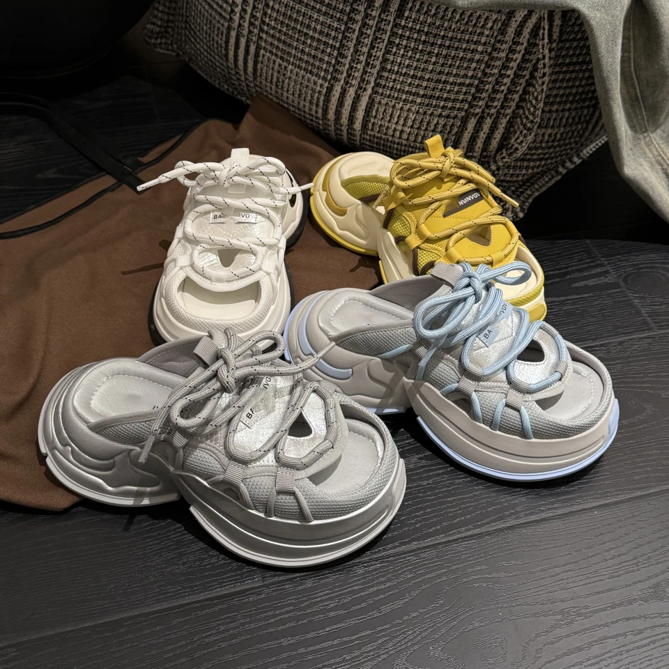 勃肯鞋2025夏季新款运动鞋巴家老爹鞋半拖鞋一脚蹬德训女鞋沙滩鞋