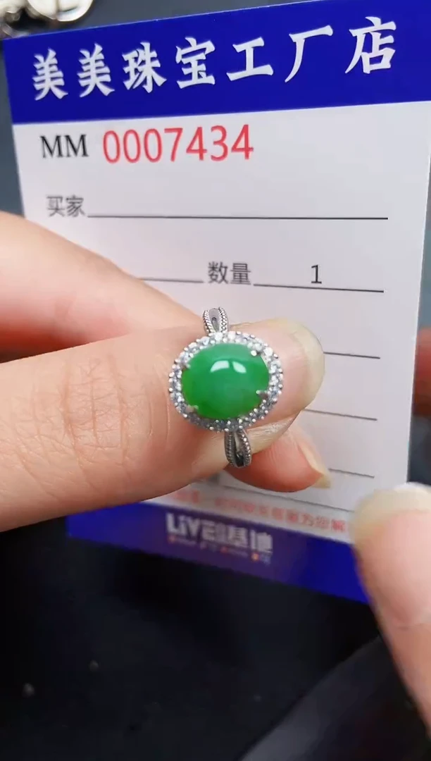 翡翠银S925镶嵌颈饰7434