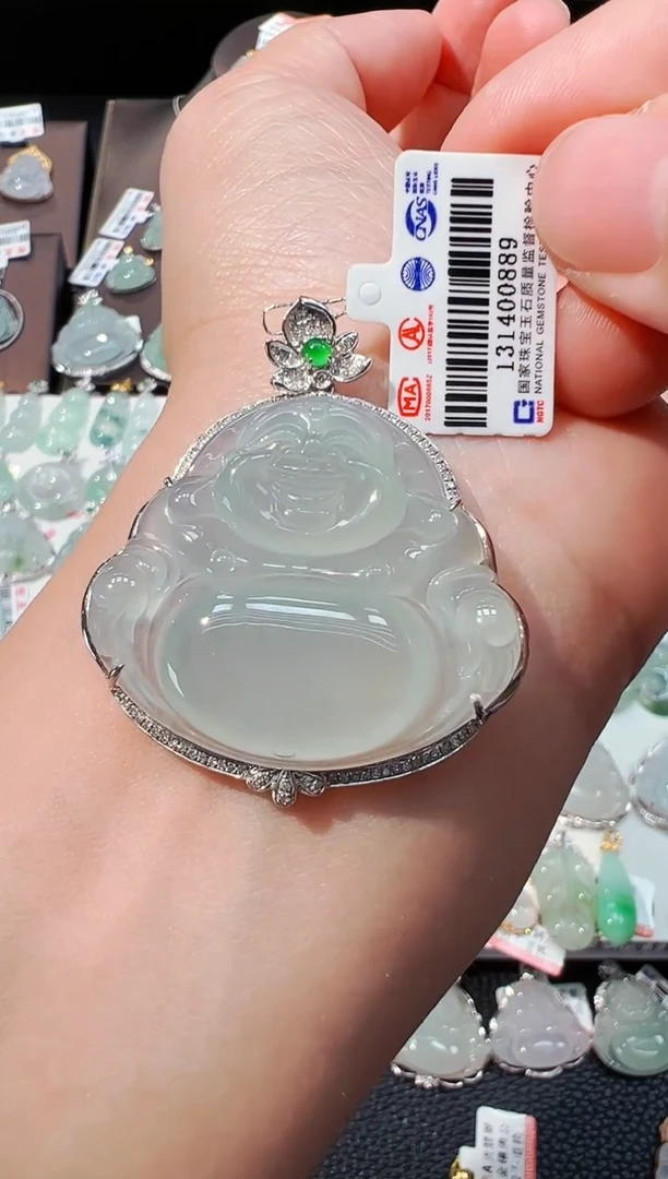 翡翠18K金镶嵌吊坠(不含链)佛公吊坠889