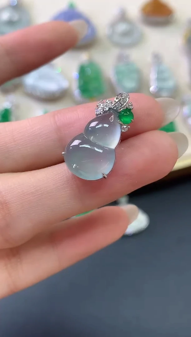 翡翠18K金镶嵌吊坠(不含链)吊坠（不含链）|8800+0