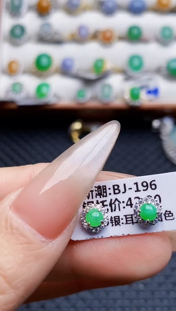 银S925镶嵌戒指翡翠7160