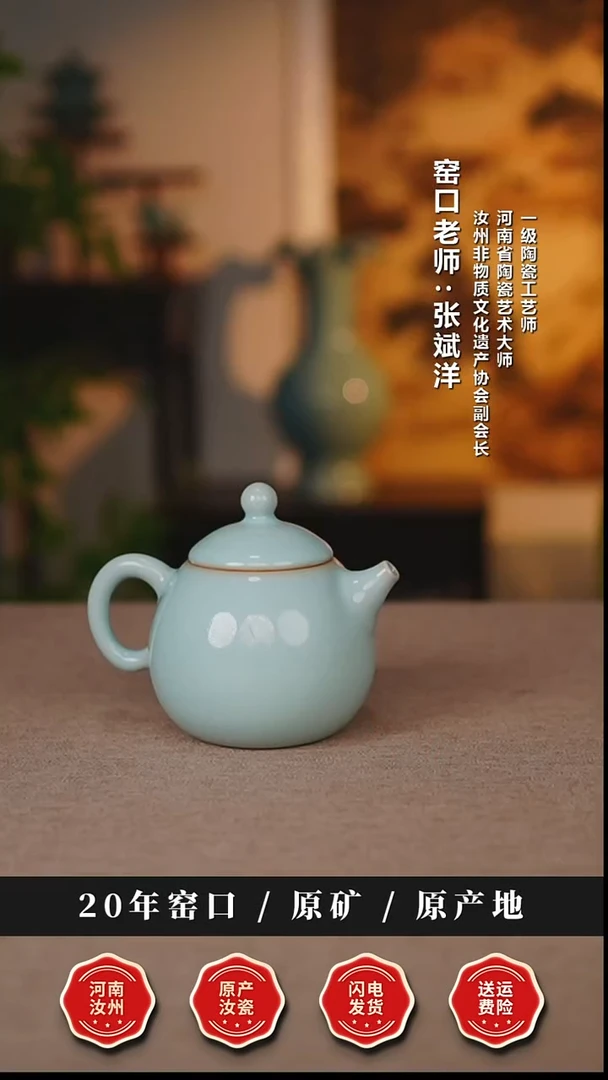 壶瓷天熙汝瓷龙蛋壶一级