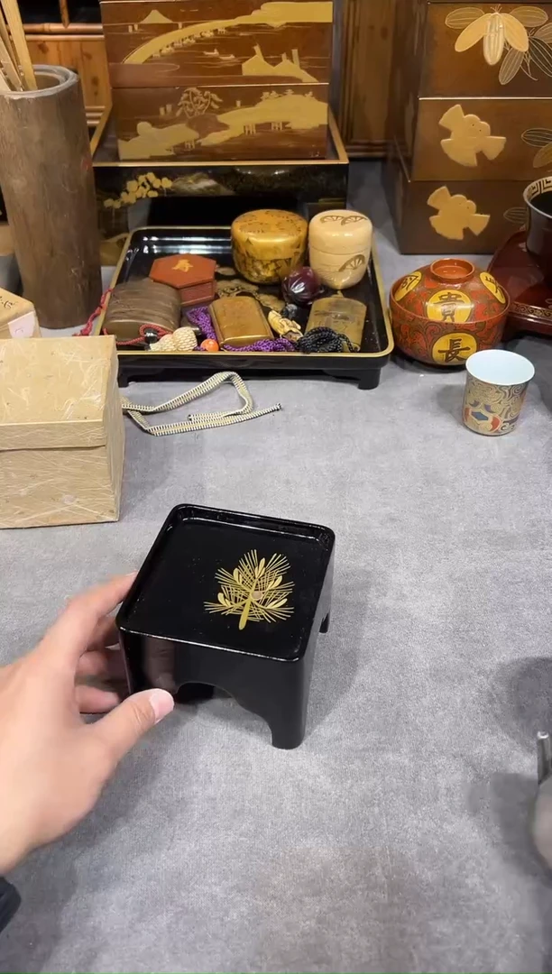 沈金雕刻 杯台 大漆漆器大漆漆器