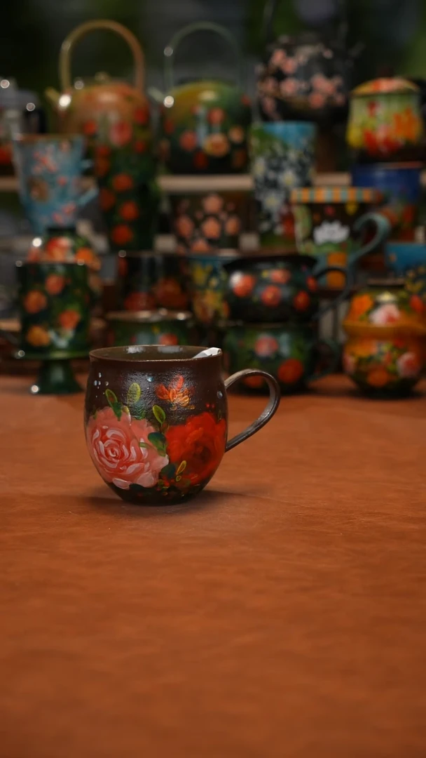 紫砂油画手绘釉下彩