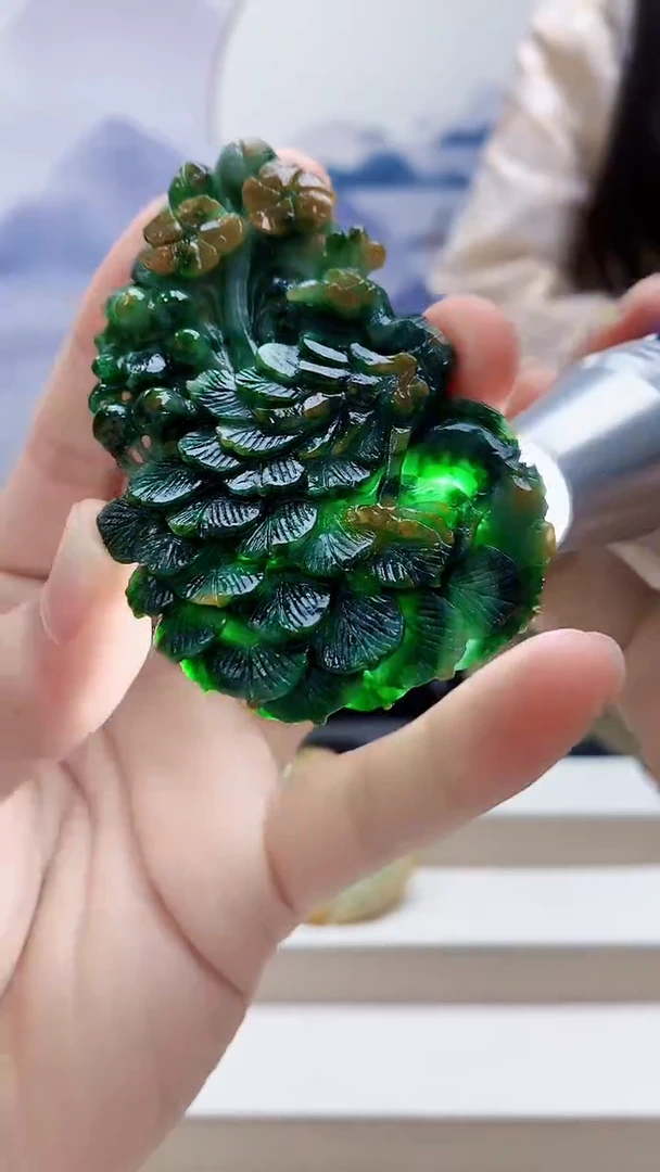 未镶嵌定制翡翠雨***…4812bb-毛货挂件