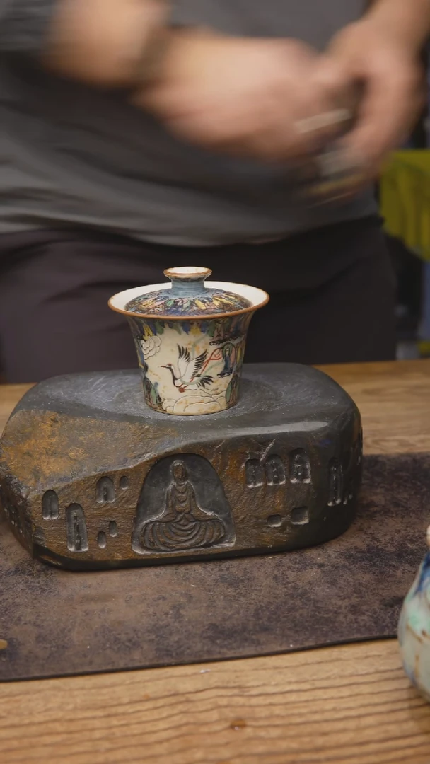 甘石陶艺青花千佛手绘927