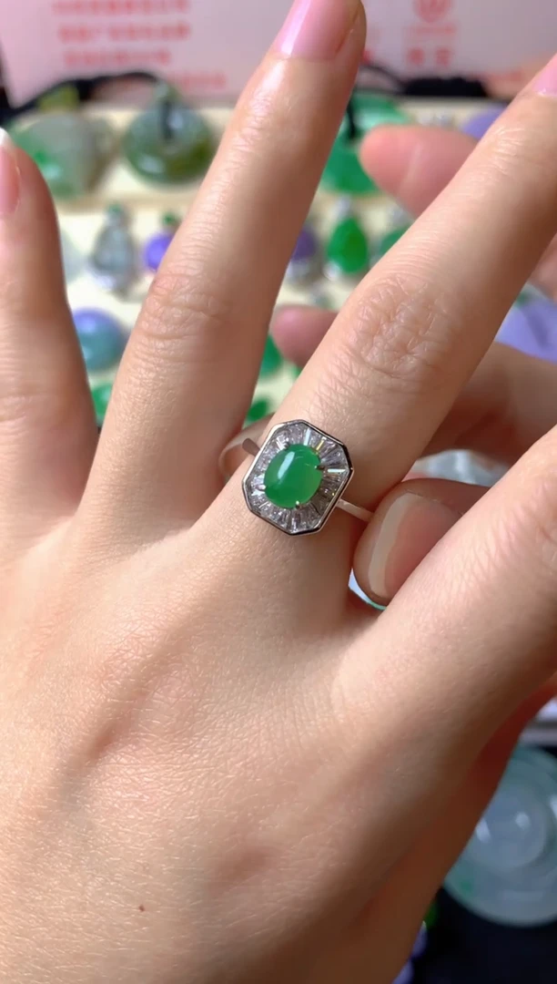 银S925镶嵌戒指翡翠铂*戒指