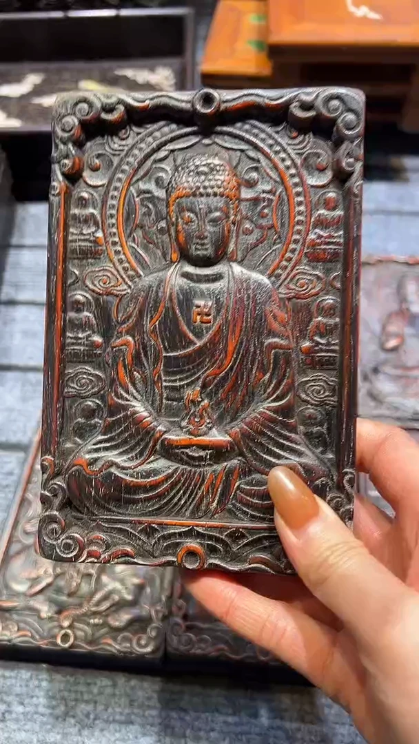 木藏紫檀雕刻一物一拍