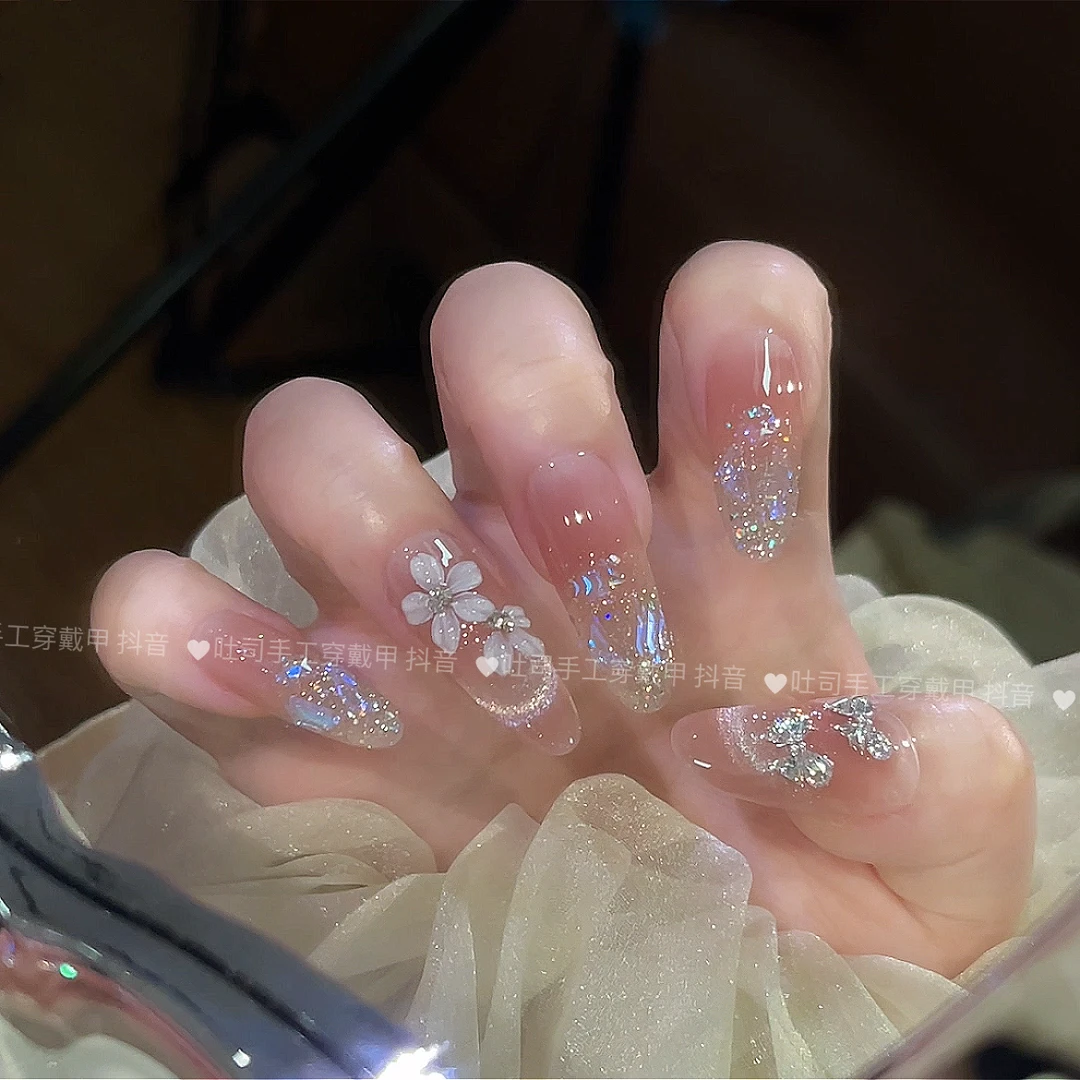 【莫奈花园】纯手工穿戴甲美甲可拆卸穿戴式持久反复使用Tt