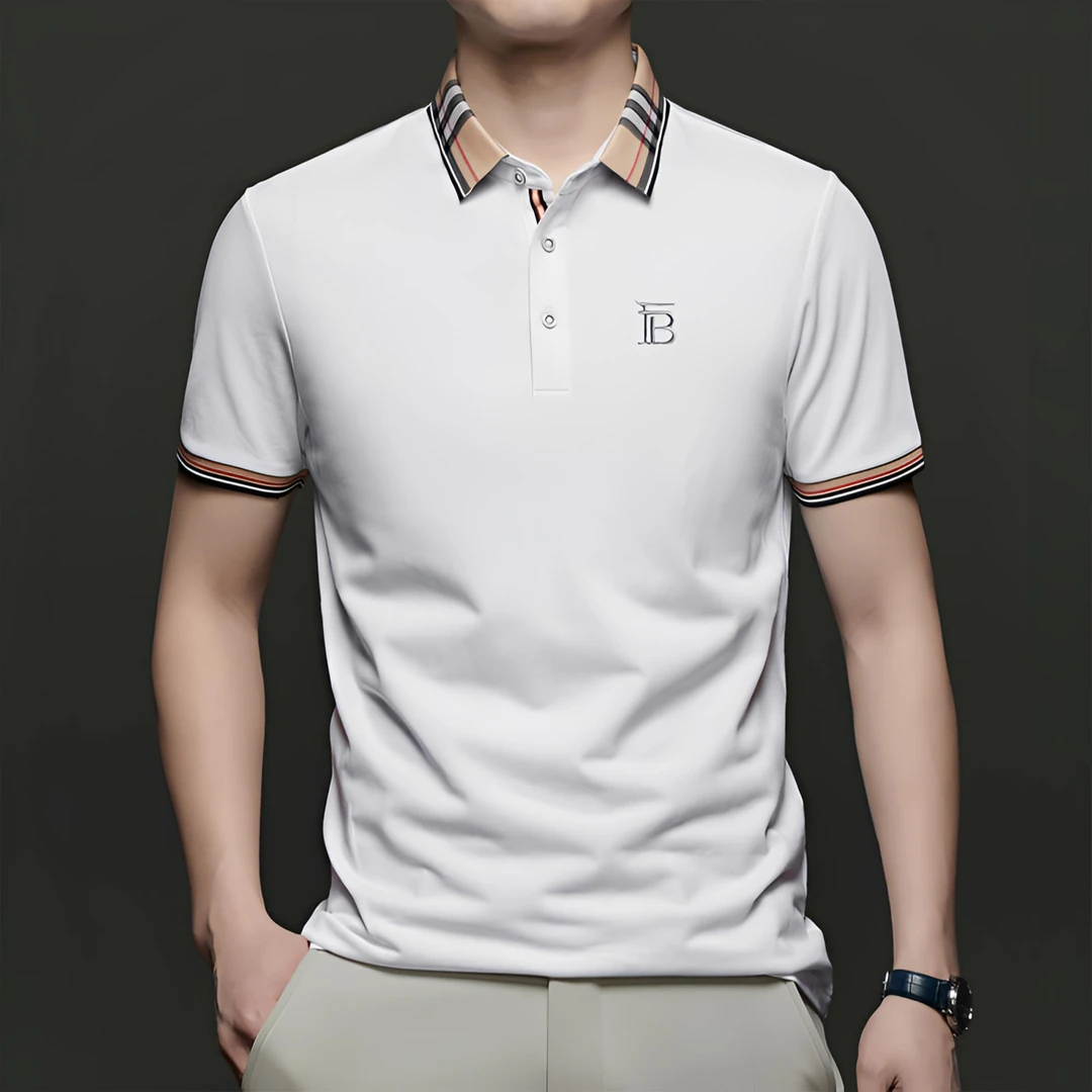 【镇店之+宝福利价】巴家新款英伦短袖T恤商务高档翻领纯棉POLO衫