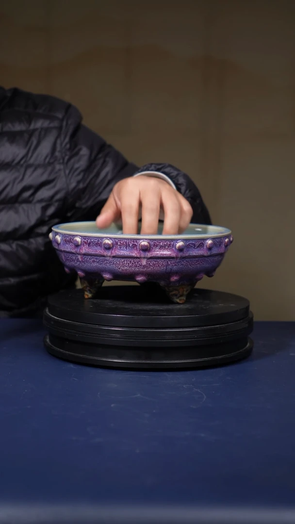 【闪购商品】摆件钧瓷宋钧鼓钉洗