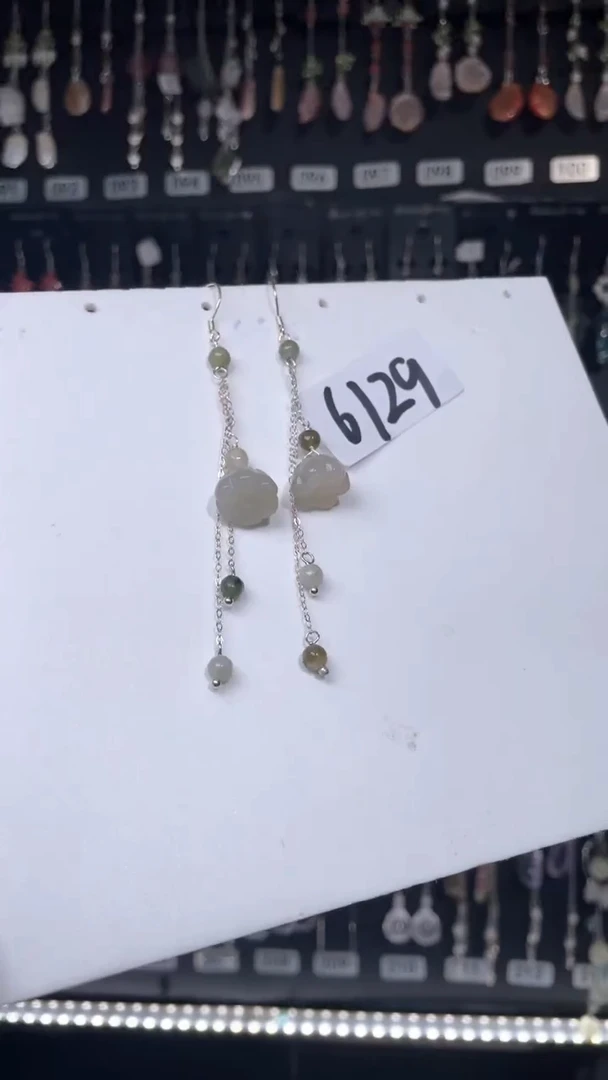 紫晶耳饰银S925镶嵌喜欢拍