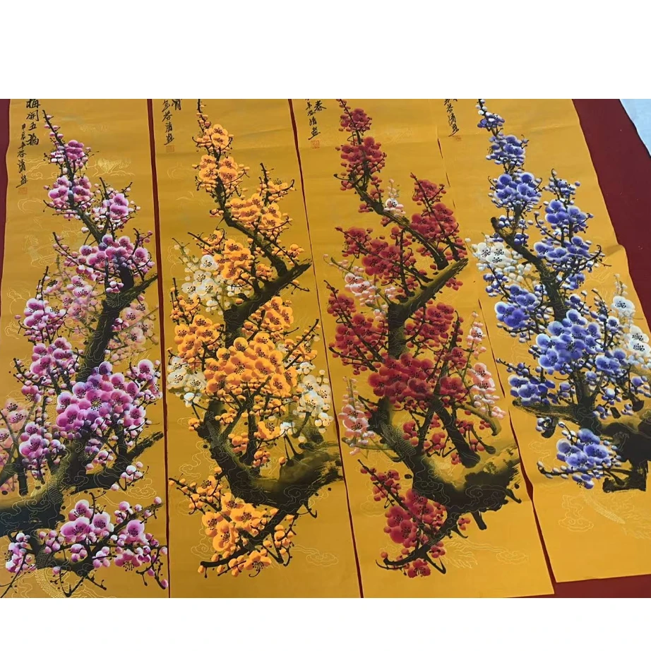 四色龙纹梅花作品