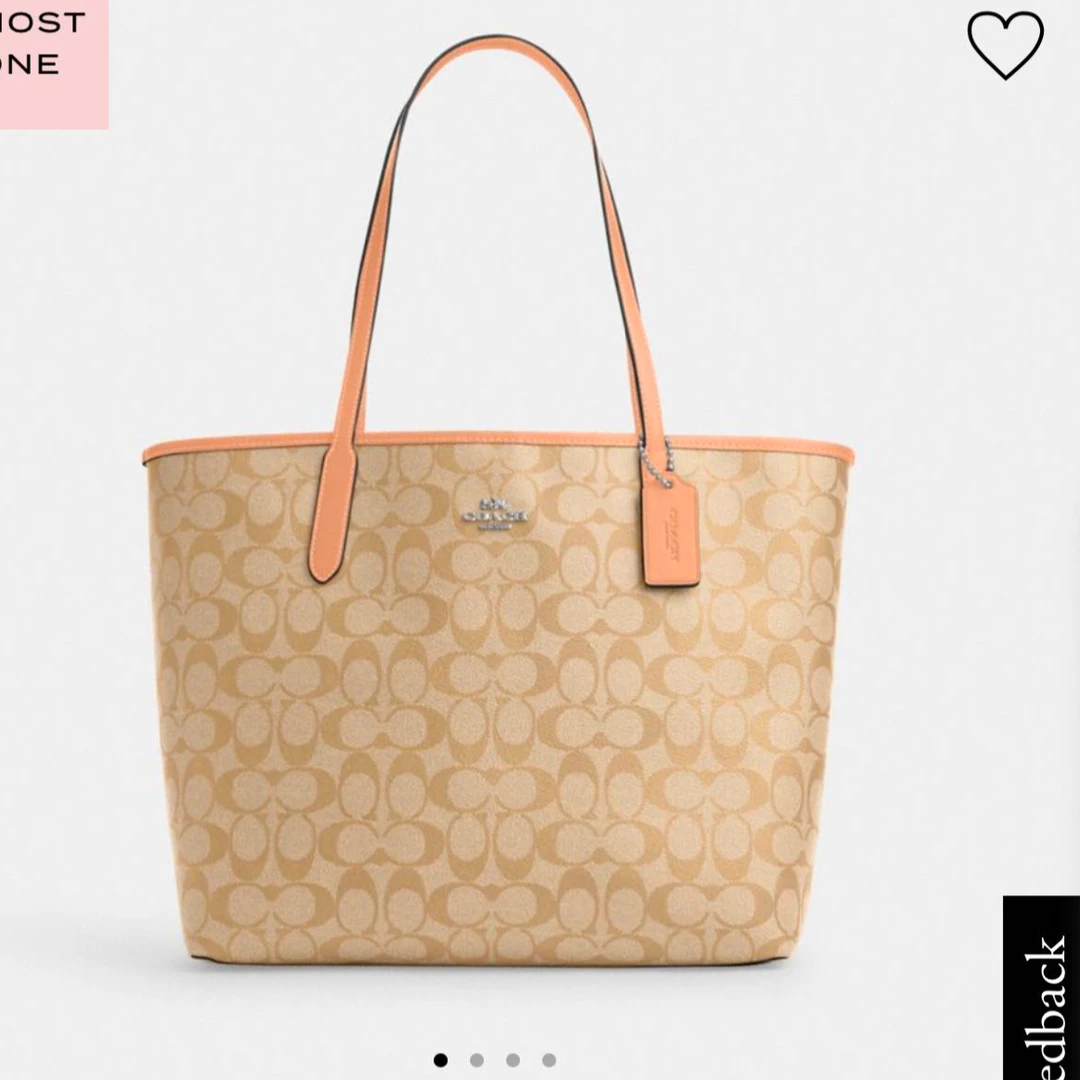 Coach/蔻驰（2024新款）奶茶拼橘色肩带吸扣托特33 5696 33*16CM