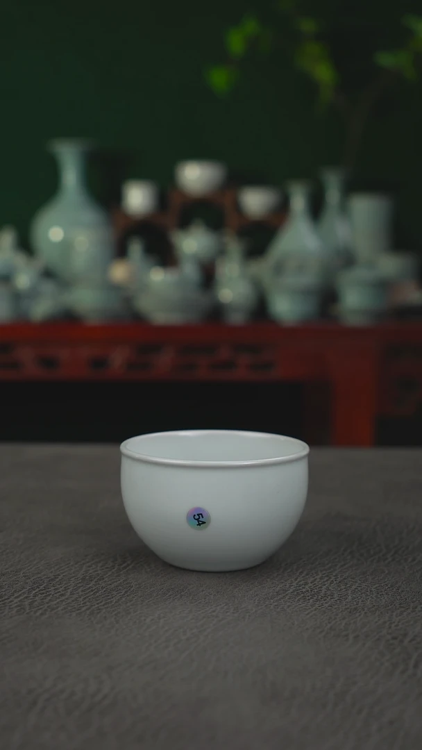 54号月白无纹缸杯微瑕福利~帆