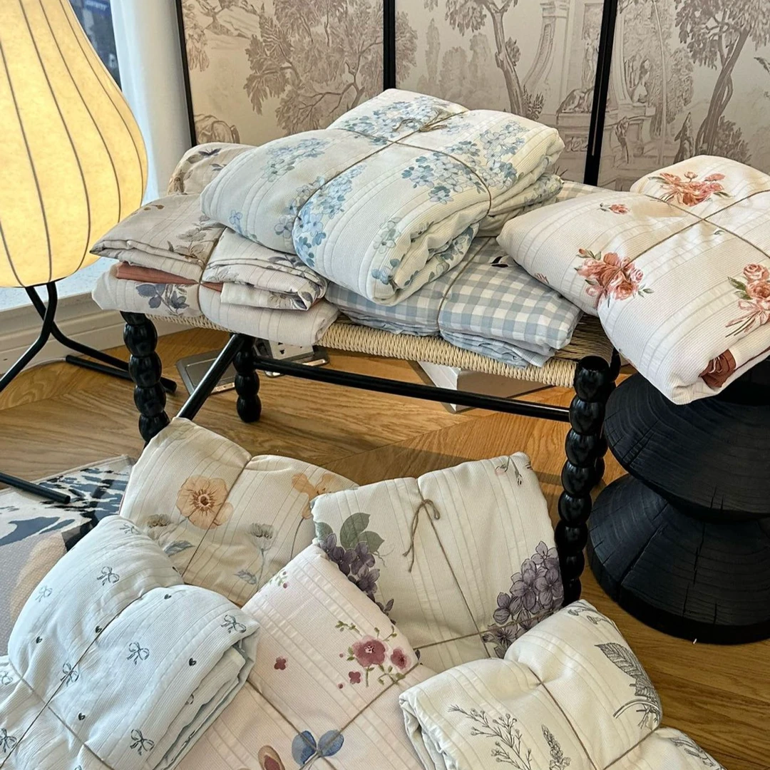 N3166 活性印染印花床品四件套，花岛寻兔浪漫风