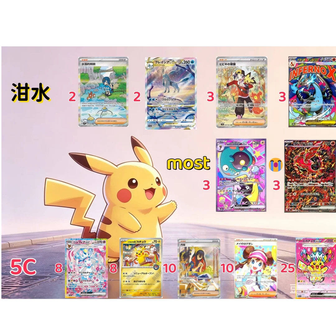 宝可梦裸卡卡牌日版混合简中卡牌盲盒
