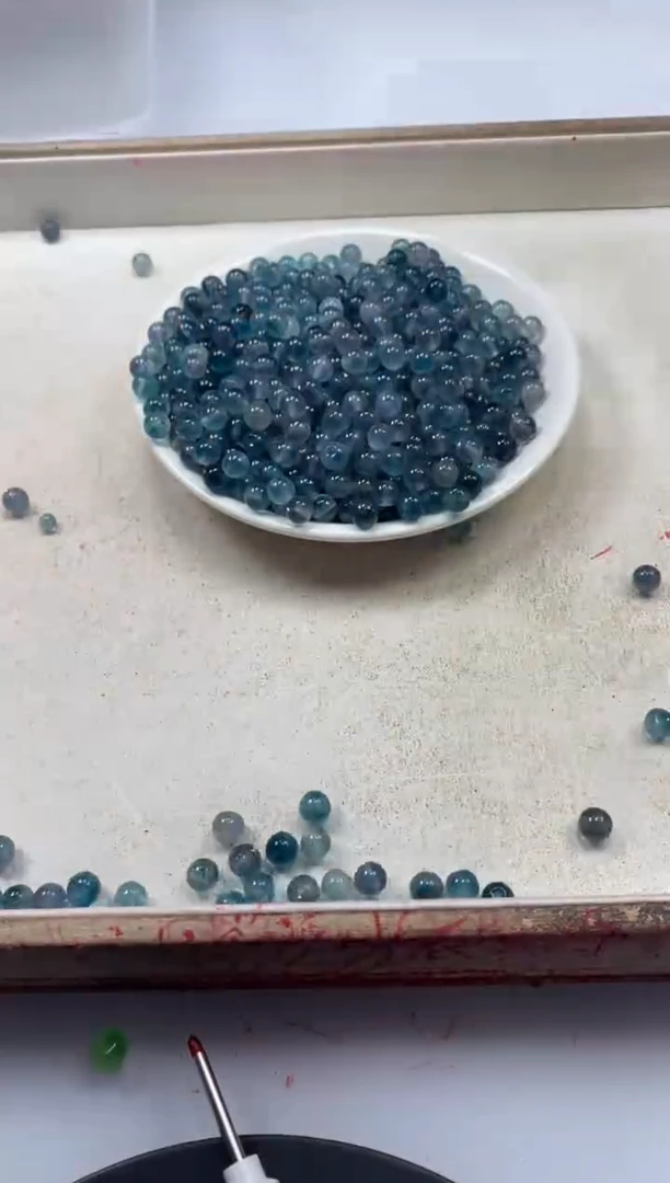 【闪购商品】玛瑙/玉髓颈饰未镶嵌w836蓝水飘花6mm*50颗