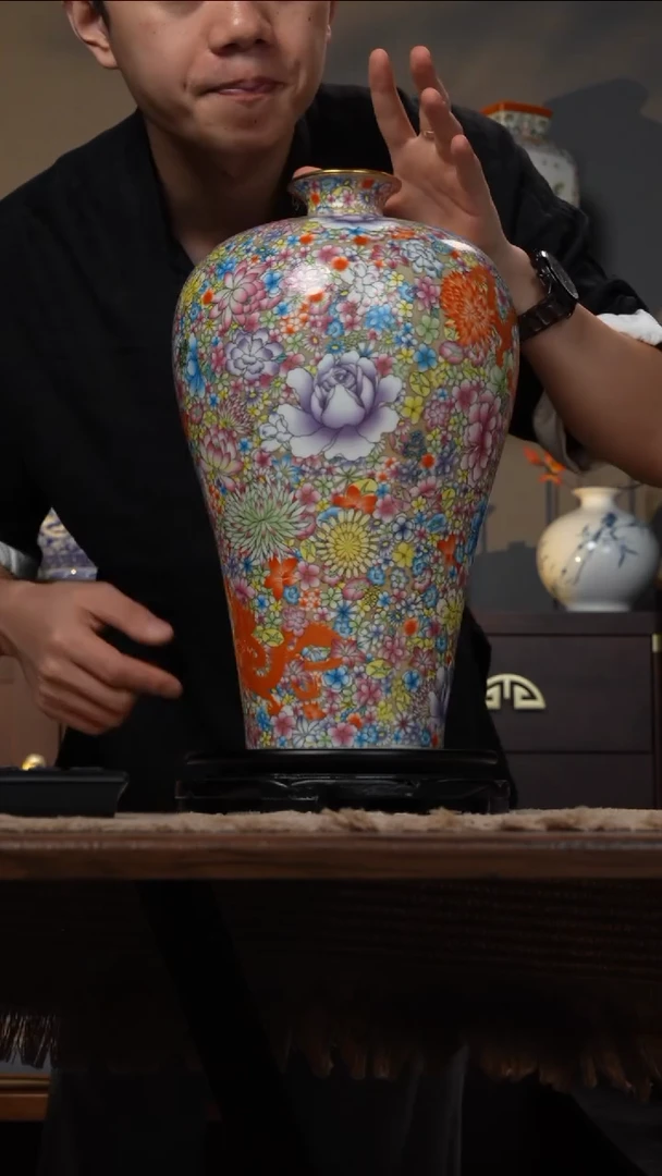 摆件WN问泥景德镇陶瓷花瓶摆件