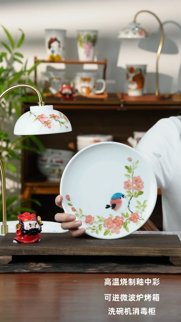 景德镇手绘釉中彩（食品级）平盘