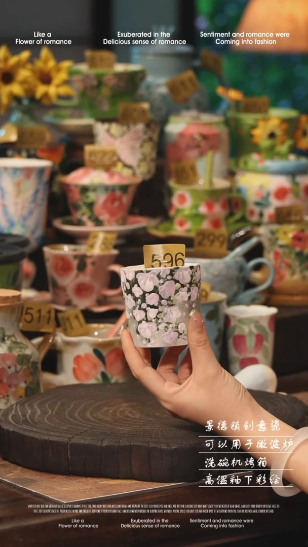 陶瓷596景德镇高温釉下彩手工手绘款式