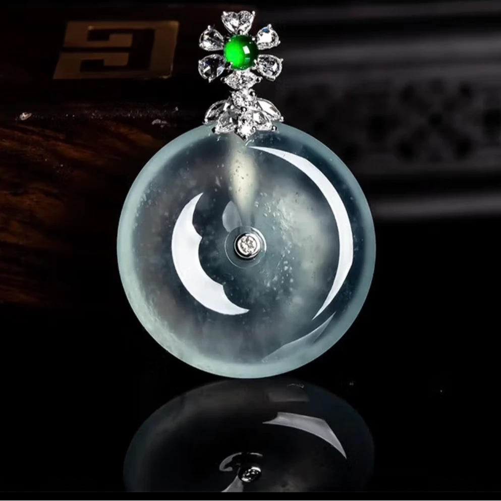 天然缅甸A货翡翠平安扣