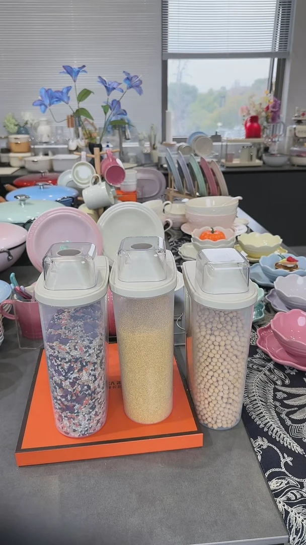 【闪购商品】瓷杂粮罐(大号2400ml)3件套