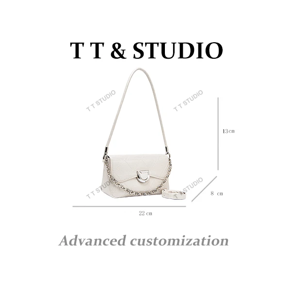 【TT Studio】QYX-9919-珍珠白 RAIN.CUN简约腋下斜跨轻奢女包