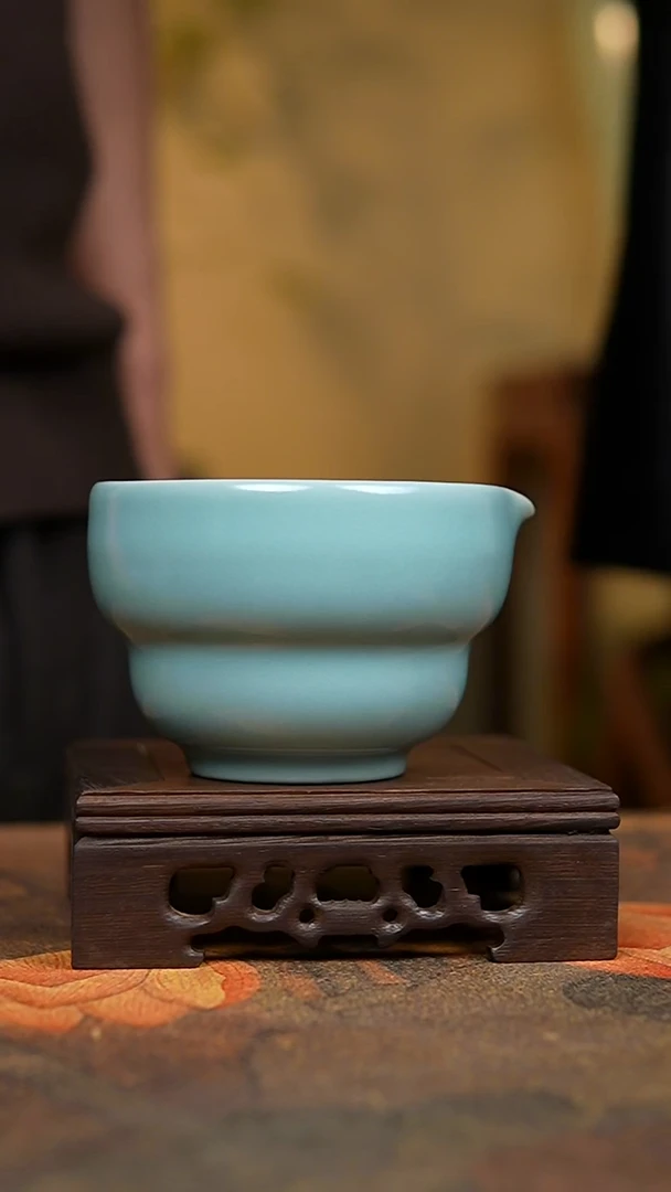 杯仿古天青葫芦公道杯