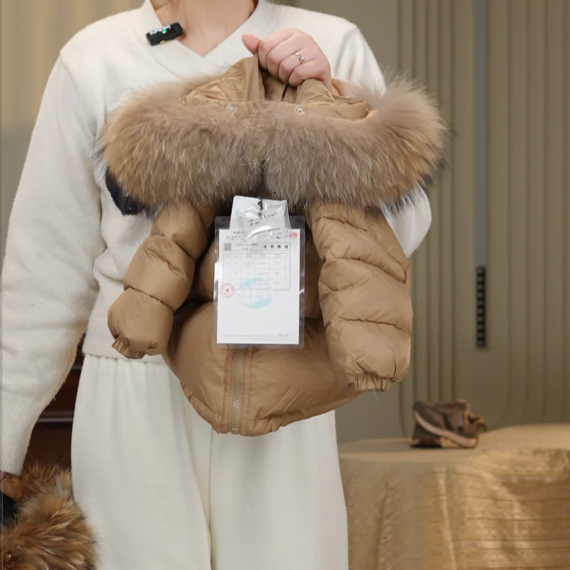 [MY]儿童冬季新款真毛领连帽时尚羽绒服韩版外套童装潮HF-DB-352