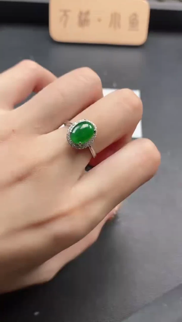 银S925镶嵌戒指翡翠51511