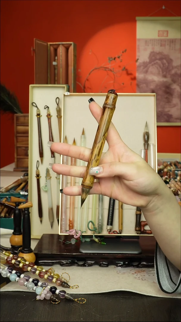 333号闪孤品高货毛笔链接 清水试笔 蘸墨不退