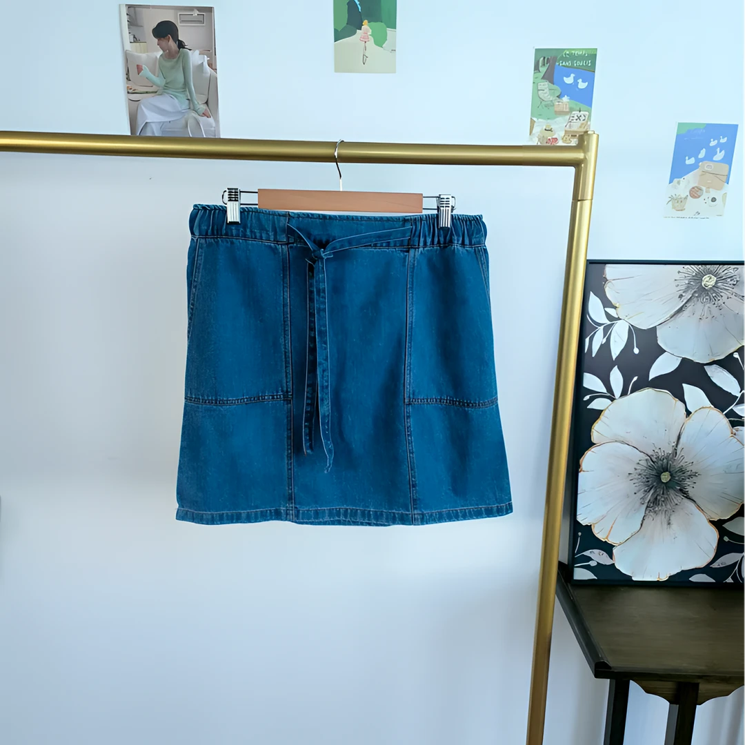 短裙潮流高腰夏季运动风蓝色显瘦半身裙轻职风耐脏1203