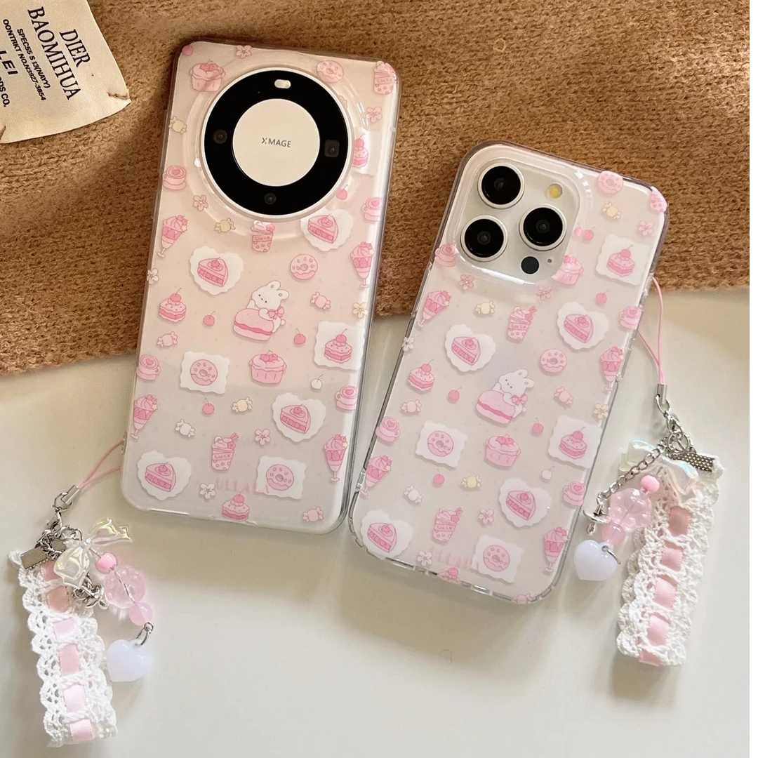 甜品小兔适用苹果华为vivo小米oppo手机壳女款iphone15/16/14软胶