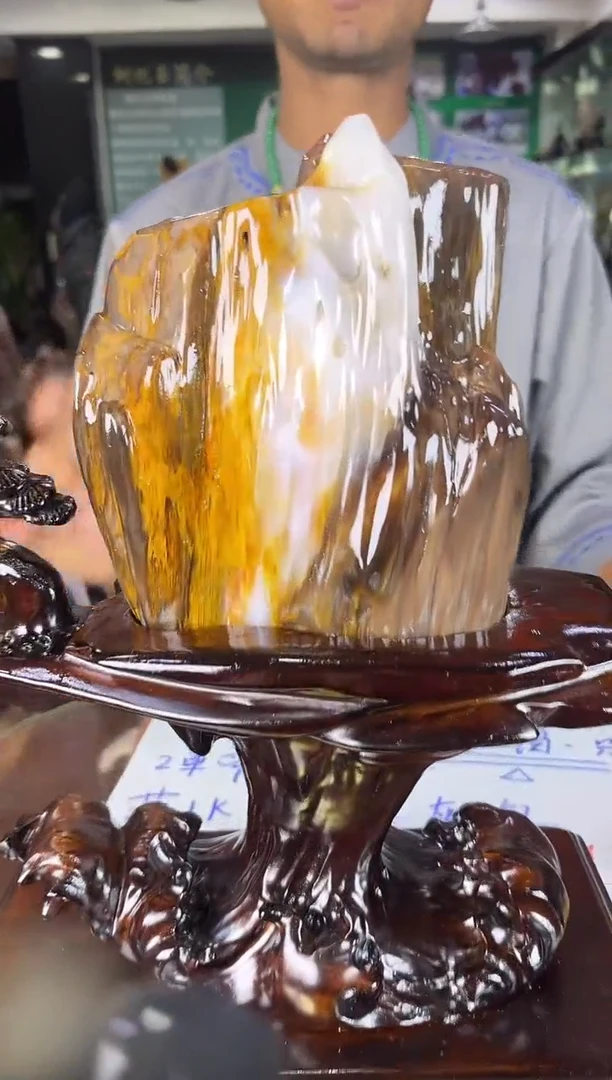 未镶嵌珠宝奇石硅化玉缅甸天然树化玉摆件