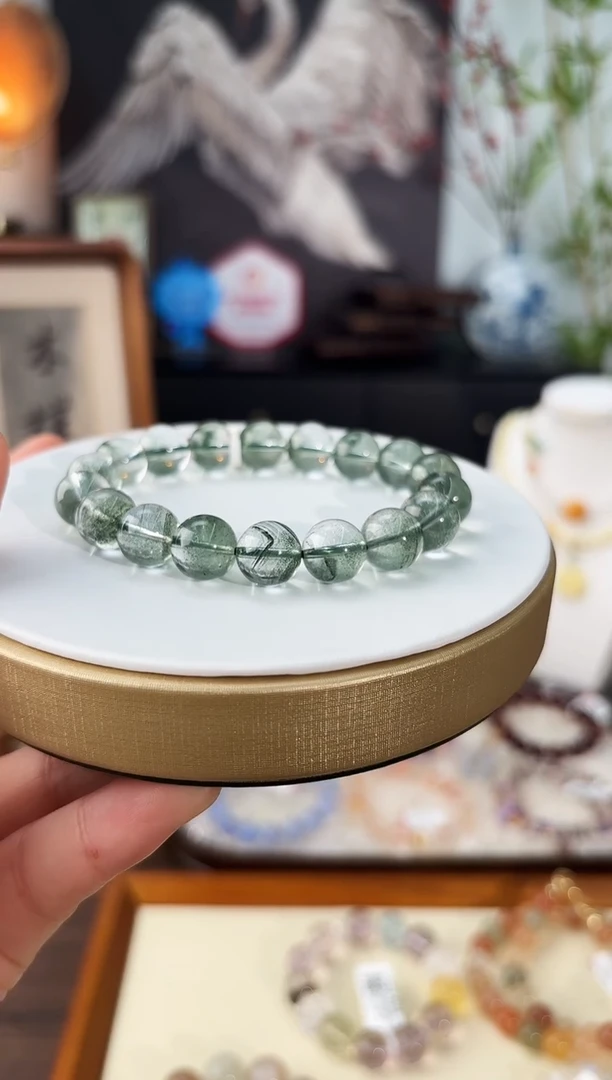 未镶嵌手串水晶XL1761绿幽灵手串11+多样性发一