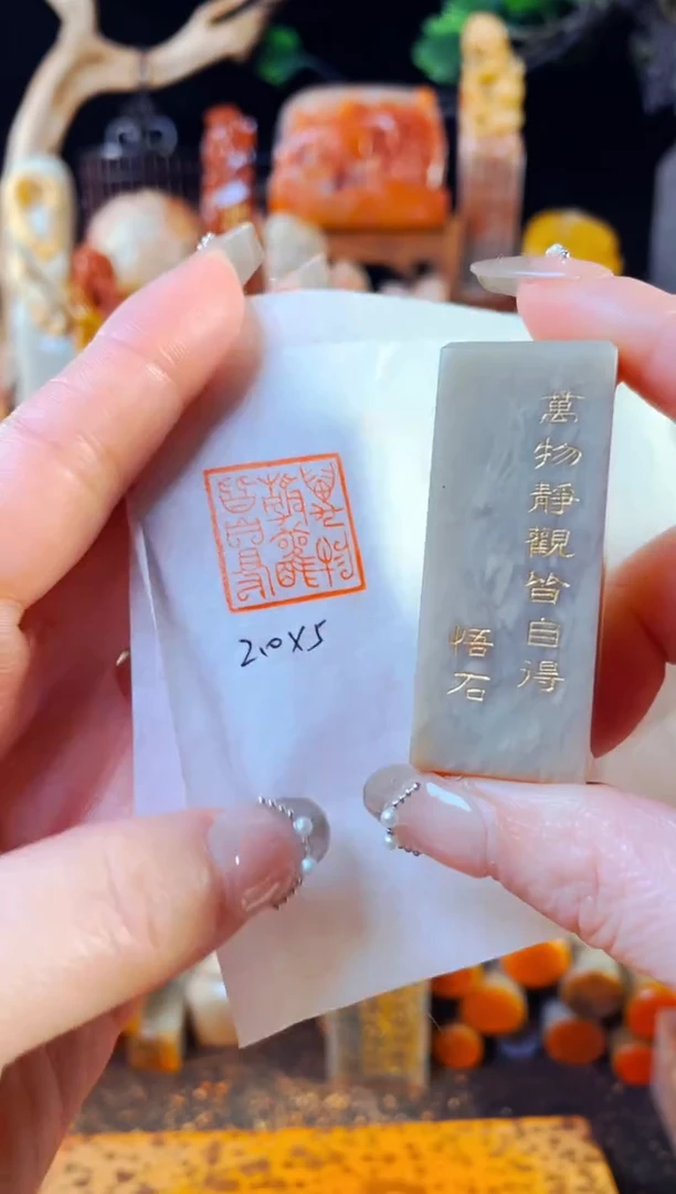 【闪购商品】巴林石印石手工篆刻《万物静观皆自得》