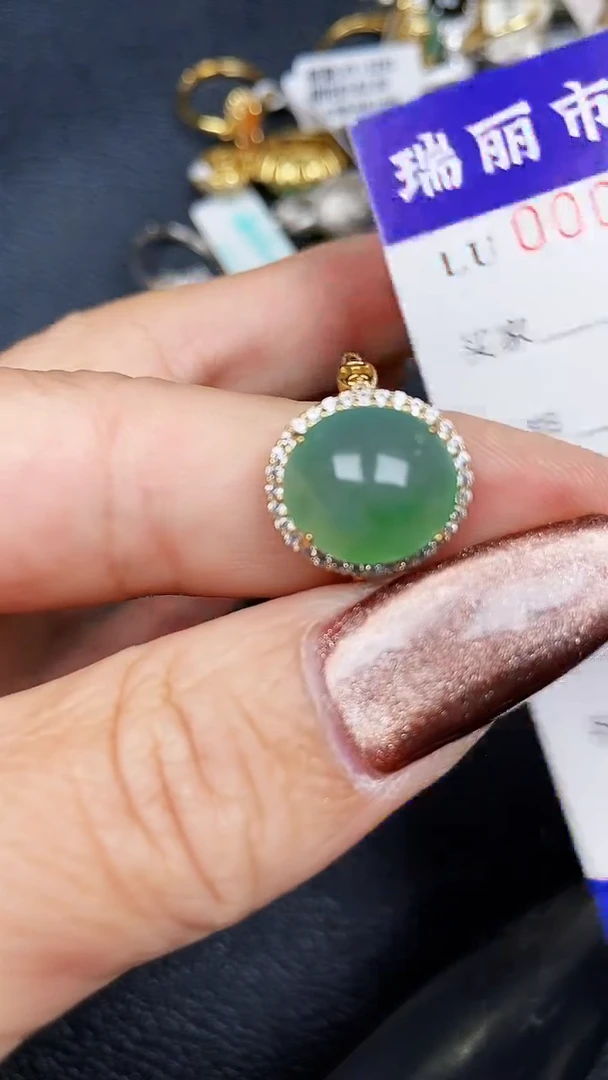 颈饰银S925镶嵌翡翠8279