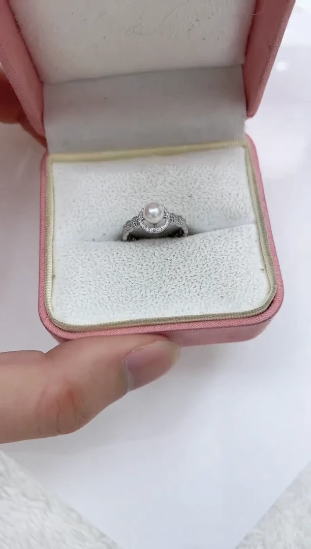 【闪购商品】海水珍珠戒指银S925镶嵌海水珍珠戒指