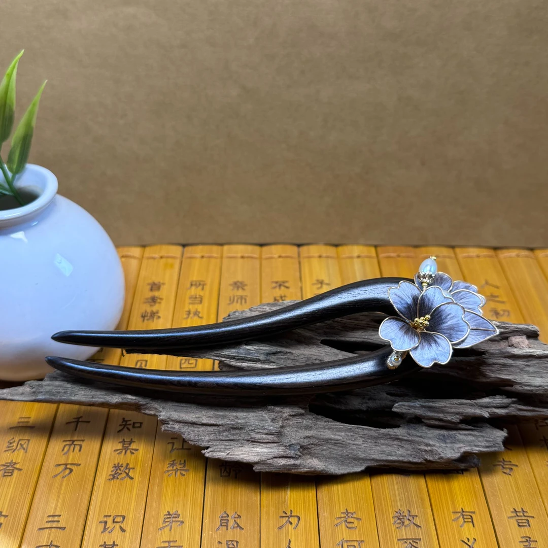 S043手工发簪绒花发簪